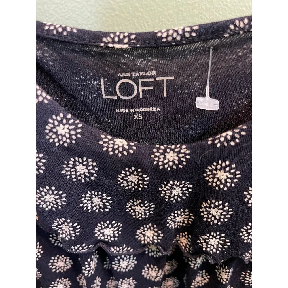 Ann Taylor Loft Navy Blue top -size XS